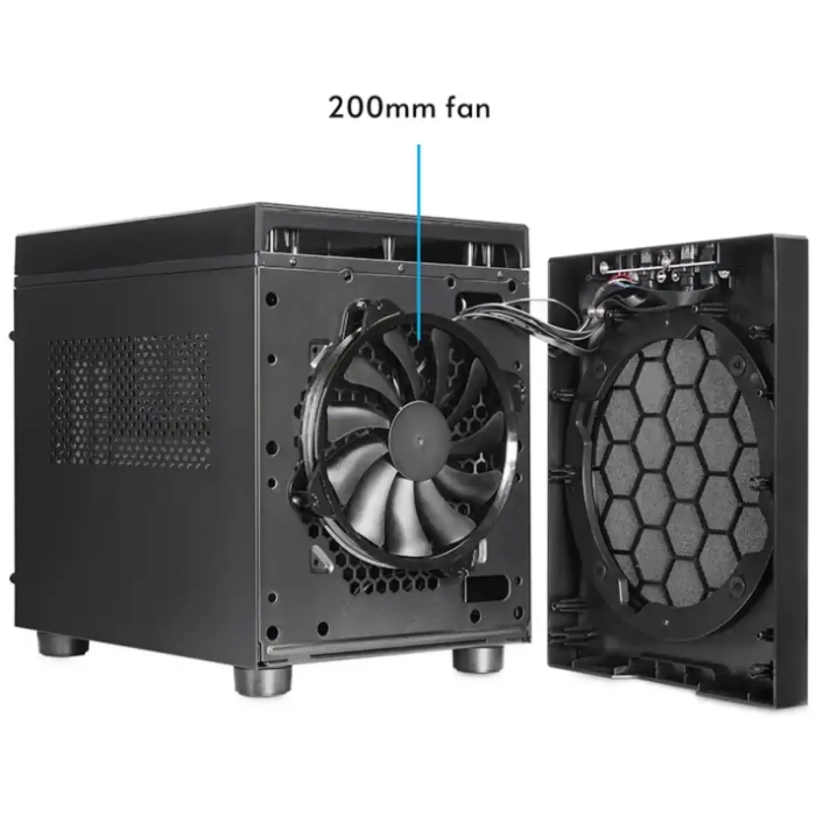 Корпус Chieftec THE CUBE CI-03B-OP, без БЖ, fan 20cm, mATX, Black UA