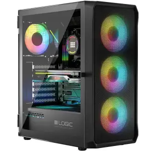 Корпус LogicConcept PORTOS MESH+GLASS ARGB fans 4x120mm BLACK без Блок живлення ATX (AT-PORTOS-10-0000000-0002) UA
