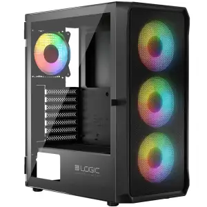 Корпус LogicConcept PORTOS MESH+GLASS ARGB fans 4x120mm BLACK без Блок живлення ATX (AT-PORTOS-10-0000000-0002) UA