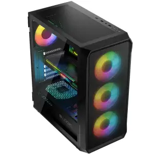Корпус LogicConcept PORTOS MESH+GLASS ARGB fans 4x120mm BLACK без Блок живлення ATX (AT-PORTOS-10-0000000-0002) UA