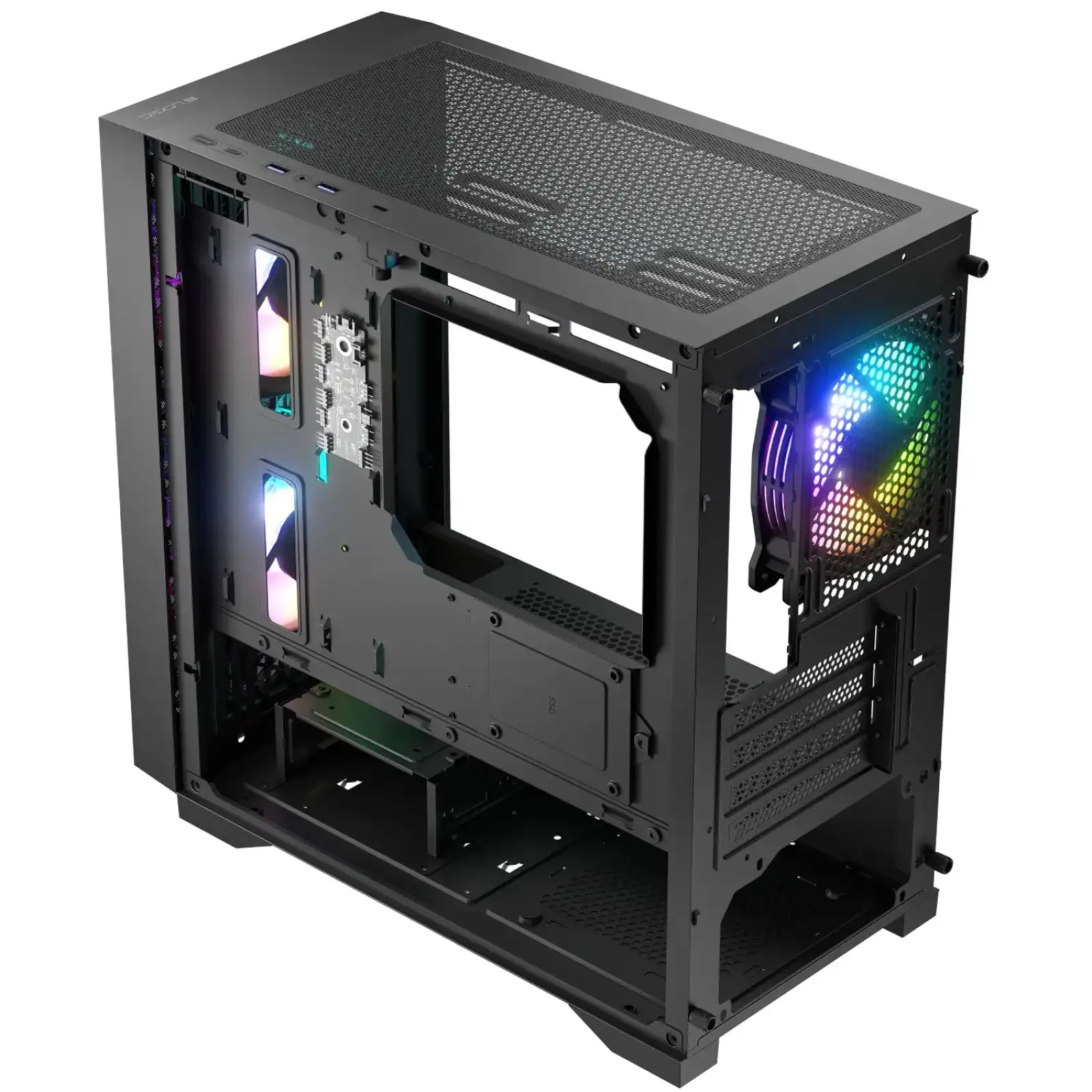 Корпус LogicConcept DART PRO ARGB MINI BLACK MESH fans 3x120mm без Блок живлення mATX (AM-DART-PRO-ARGB-10) UA