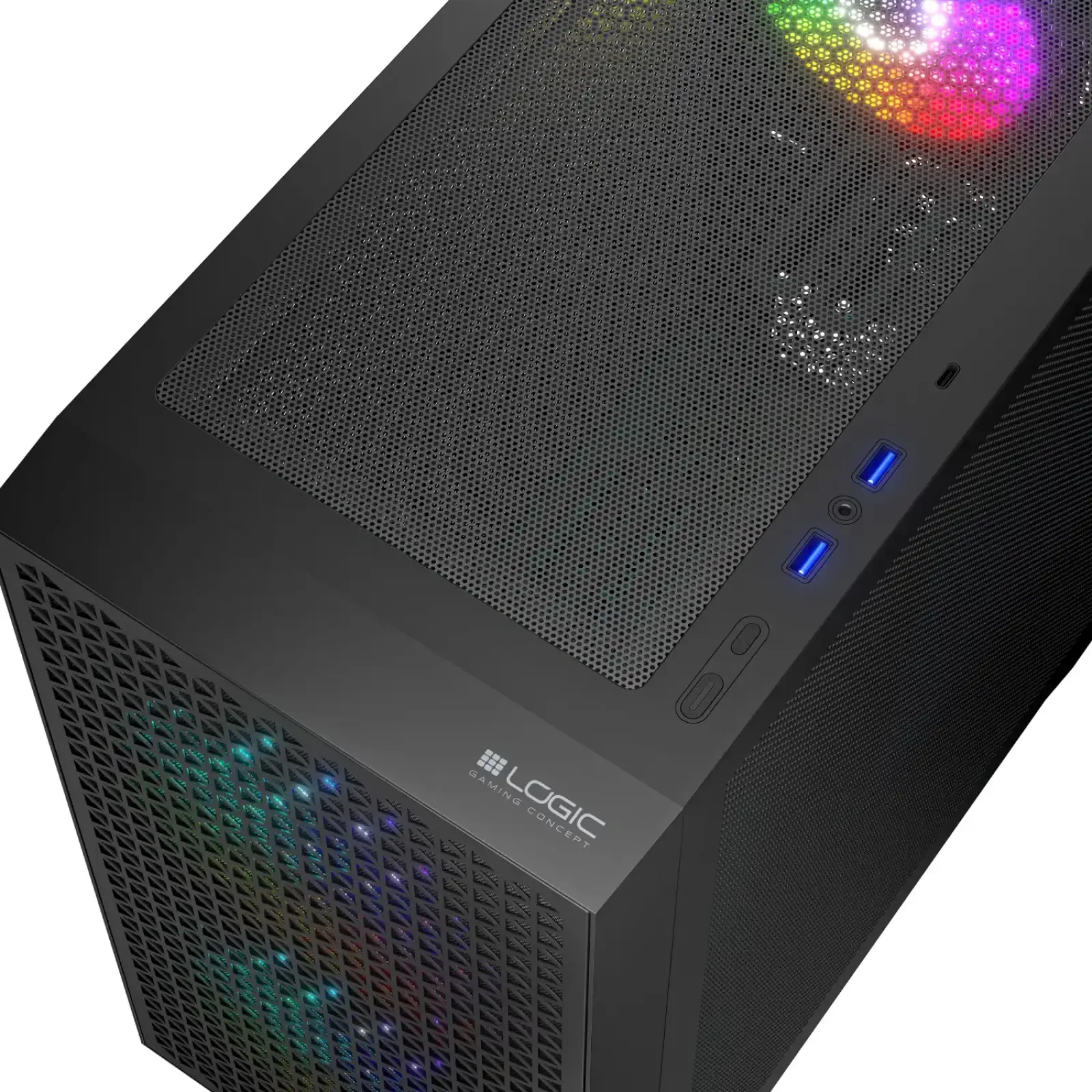 Корпус LogicConcept DART PRO ARGB MINI BLACK MESH fans 3x120mm без Блок живлення mATX (AM-DART-PRO-ARGB-10) UA