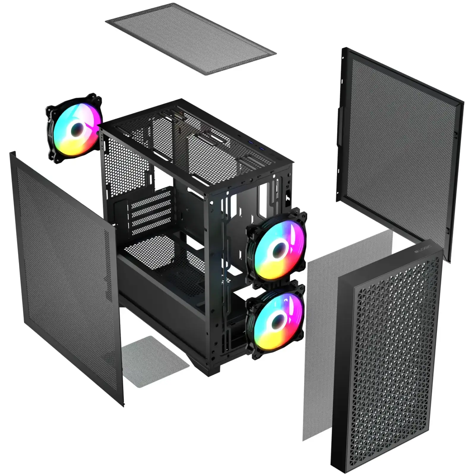 Корпус LogicConcept DART PRO ARGB MINI BLACK MESH fans 3x120mm без Блок живлення mATX (AM-DART-PRO-ARGB-10) UA