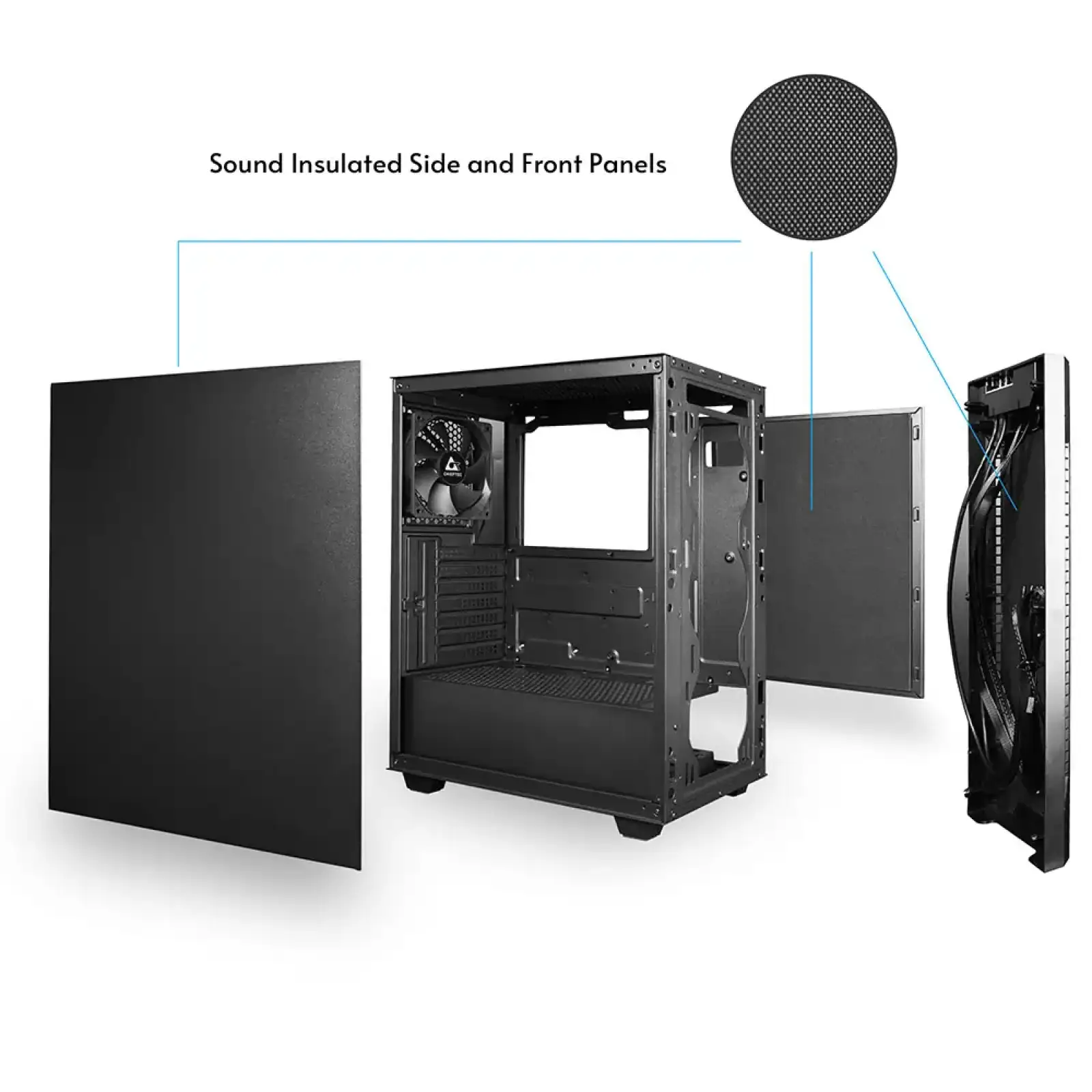 Корпус Chieftec ELOX AS-01B-OP ATX, без БЖ, Black UA