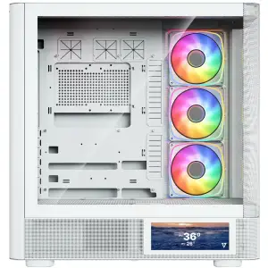 Корпус Modecom VOLCANO AQ400 ARGB MIDI SIDE LCD 6,2”, 4x120mm fans WHITE без Блок питания ATX (MC-A-AQ400-4FA-W) UA