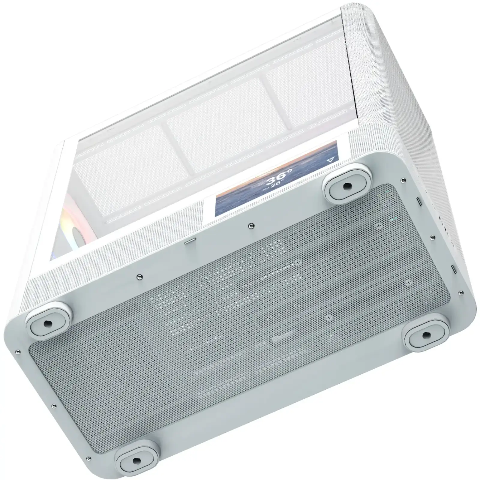 Корпус Modecom VOLCANO AQ400 ARGB MIDI SIDE LCD 6,2”, 4x120mm fans WHITE без Блок питания ATX (MC-A-AQ400-4FA-W) UA