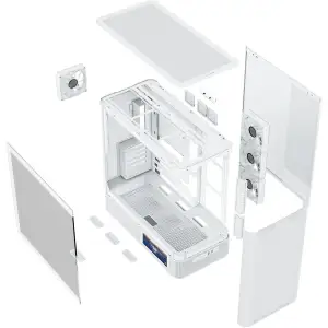 Корпус Modecom VOLCANO AQ400 ARGB MIDI SIDE LCD 6,2”, 4x120mm fans WHITE без Блок питания ATX (MC-A-AQ400-4FA-W) UA