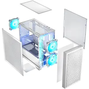 Корпус LogicConcept DART PRO ARGB MINI WHITE MESH fans 3x120mm без Блок живлення mATX (AM-DART-PRO-ARGB-20) UA