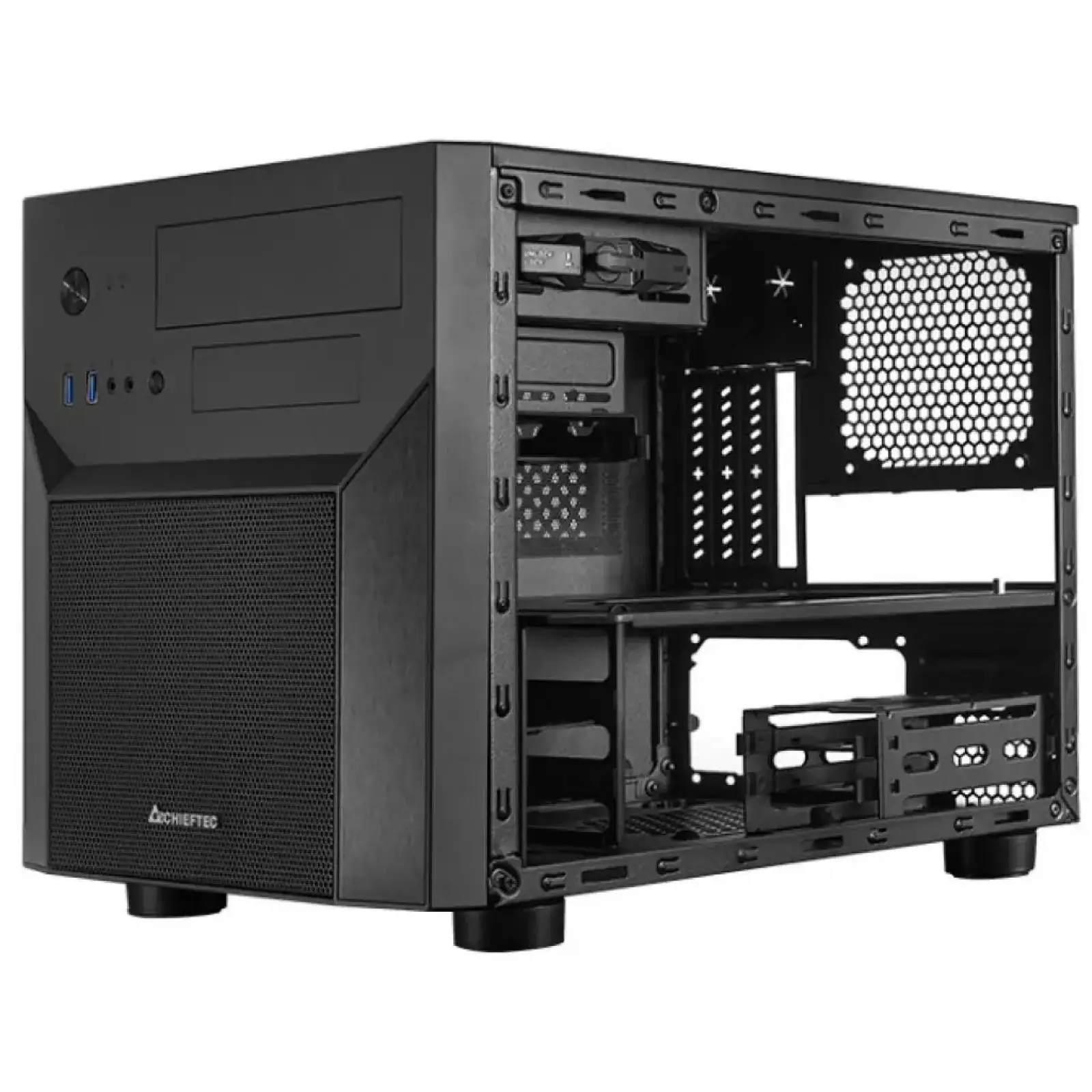 Корпус Chieftec MESH PRO CUBE CI-02B-OP, без БЖ, 2xUSB3.0, mATX, Black UA