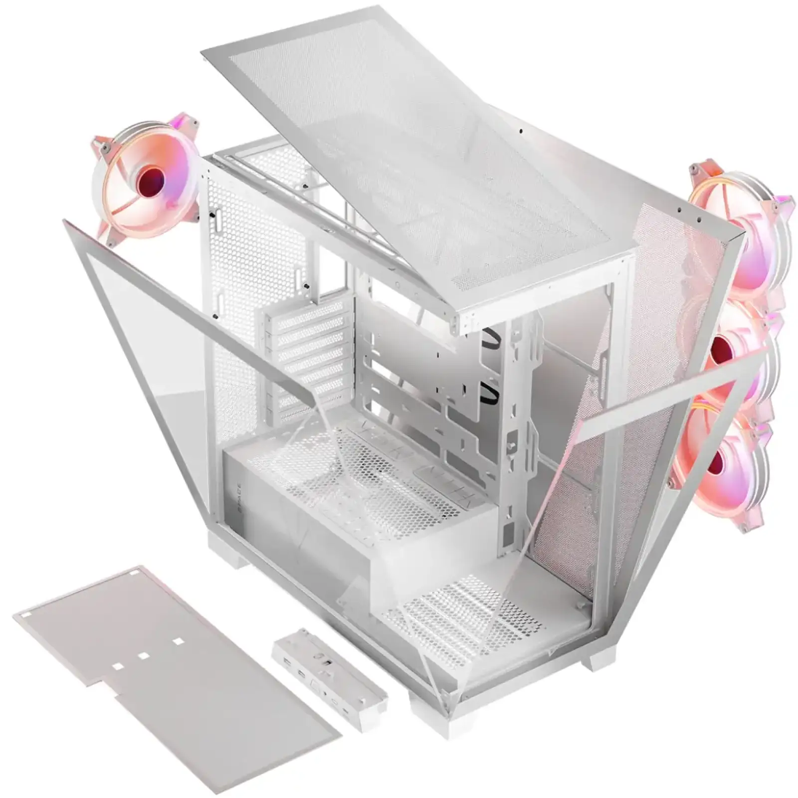 Корпус Modecom VOLCANO SPACE APEX ARGB 4x140mm fans MIDI USB 3.0x2+TYPE-C WHITE без Блок питания ATX (AT-SPACE-PG-20-000000-000) UA