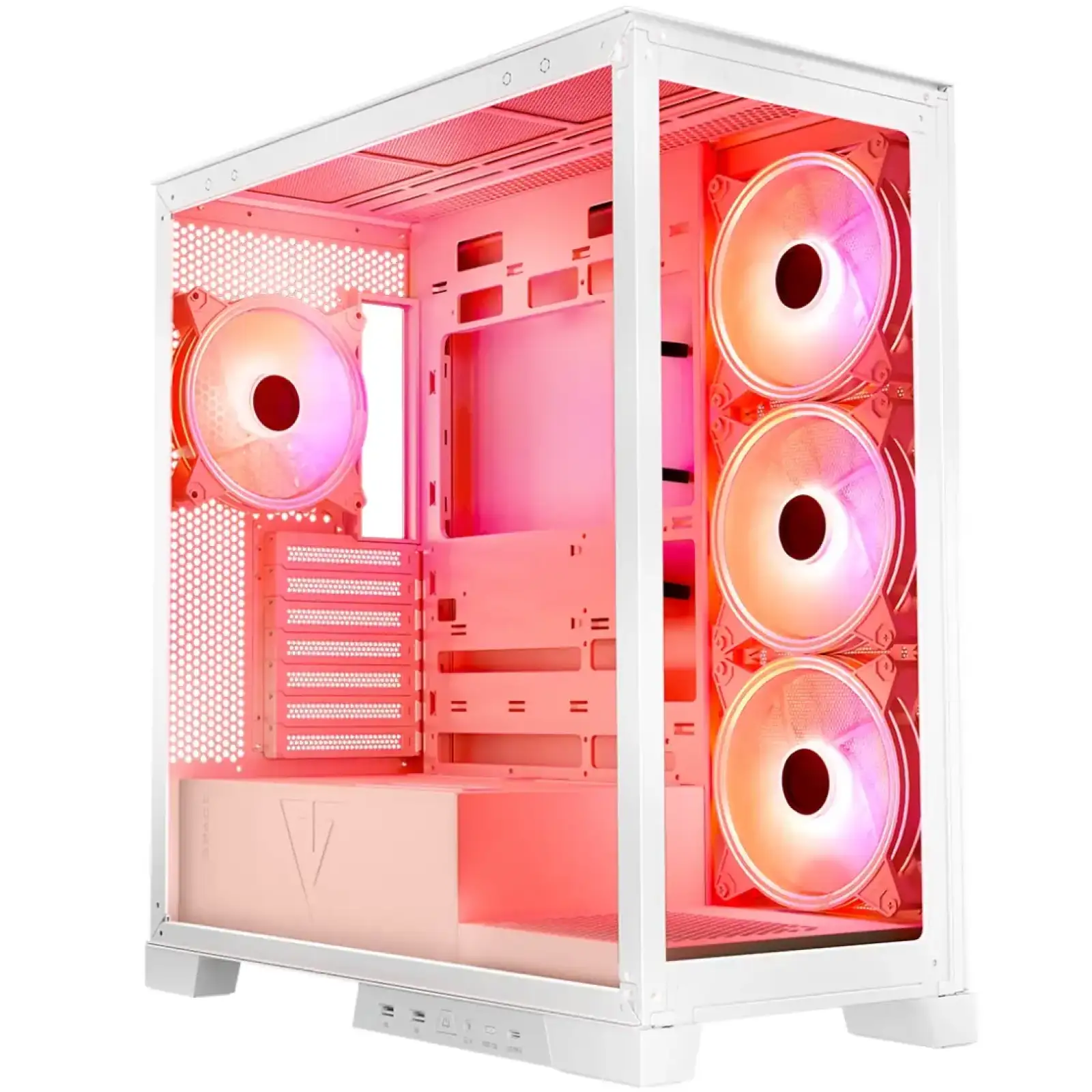 Корпус Modecom VOLCANO SPACE APEX ARGB 4x140mm fans MIDI USB 3.0x2+TYPE-C WHITE без Блок питания ATX (AT-SPACE-PG-20-000000-000) UA
