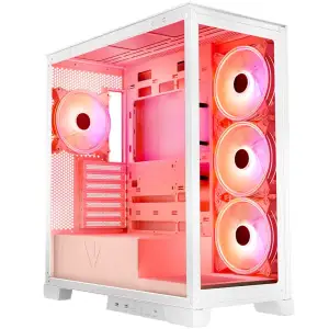 Корпус Modecom VOLCANO SPACE APEX ARGB 4x140mm fans MIDI USB 3.0x2+TYPE-C WHITE без Блок питания ATX (AT-SPACE-PG-20-000000-000) UA