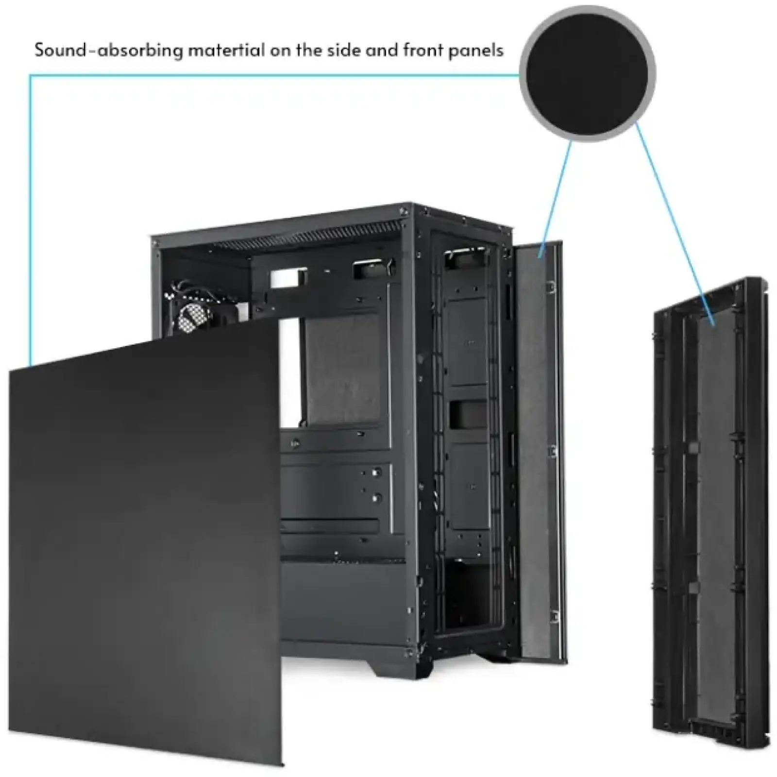 Корпус Chieftec Pro Midi Q AS-02B-OP ATX, без БЖ, Black UA