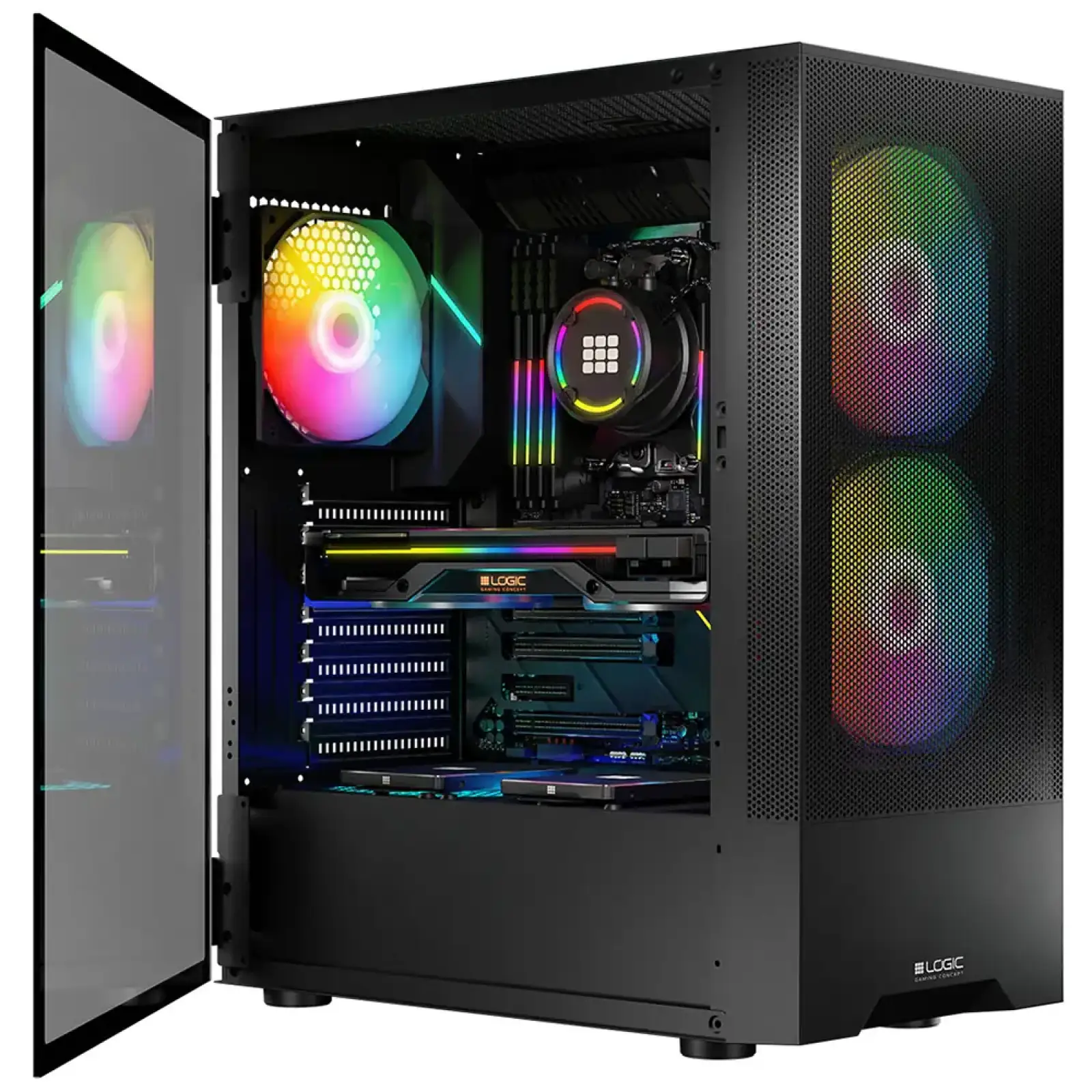 Корпус LogicConcept ARYA MESH+GLASS ARGB fans 2x140mm+1x120mm BLACK без Блок живлення ATX (AT-ARYA-10-000000-0002) UA
