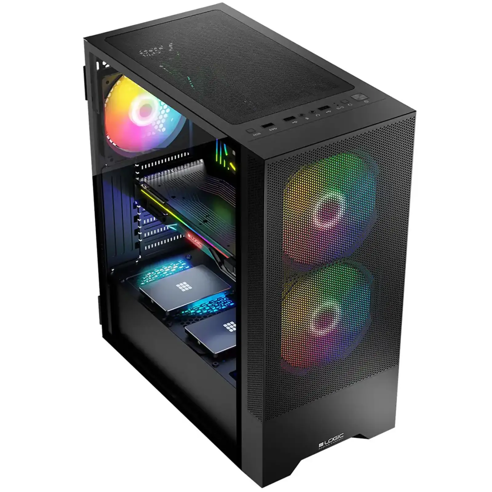 Корпус LogicConcept ARYA MESH+GLASS ARGB fans 2x140mm+1x120mm BLACK без Блок живлення ATX (AT-ARYA-10-000000-0002) UA