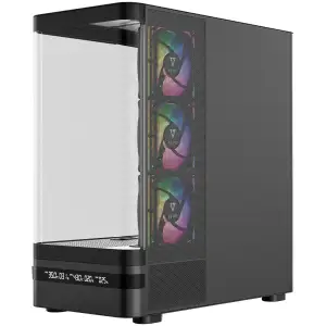 Корпус Modecom VOLCANO AQ200 ARGB MIDI FRONT LCD, 4x120mm fans BLACK без Блок питания ATX (MC-A-AQ200-4FA-B) UA