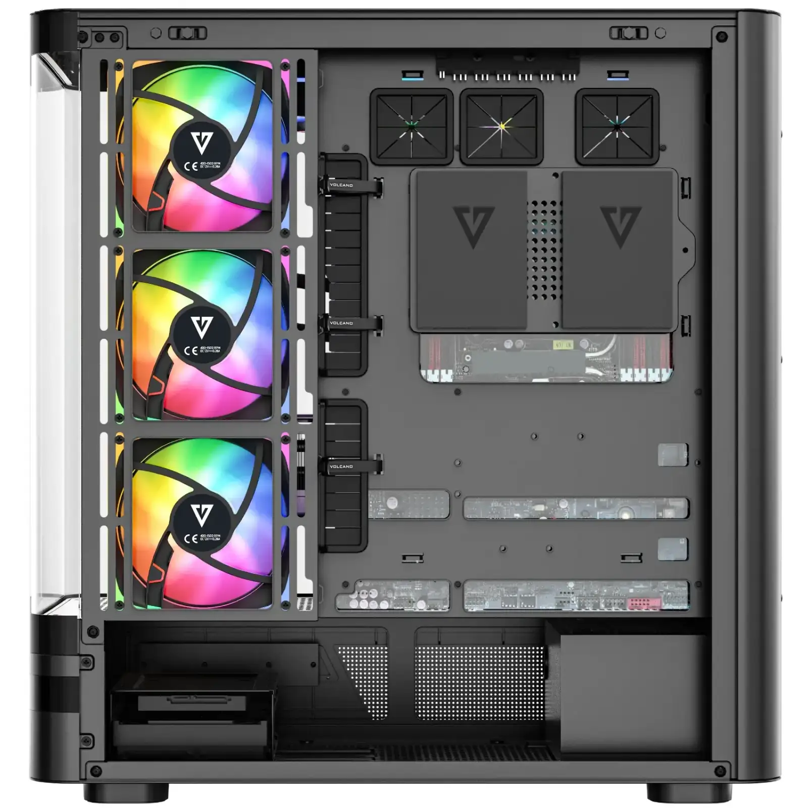 Корпус Modecom VOLCANO AQ200 ARGB MIDI FRONT LCD, 4x120mm fans BLACK без Блок питания ATX (MC-A-AQ200-4FA-B) UA