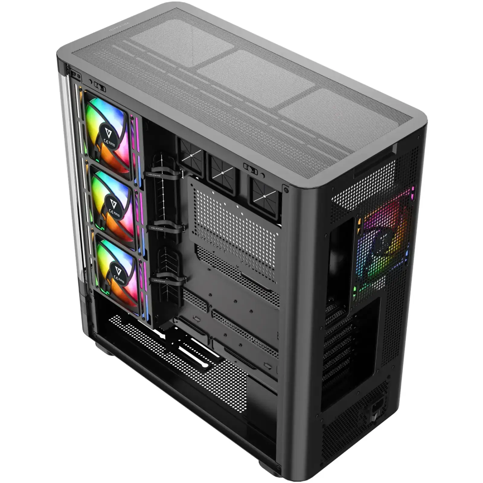 Корпус Modecom VOLCANO AQ200 ARGB MIDI FRONT LCD, 4x120mm fans BLACK без Блок питания ATX (MC-A-AQ200-4FA-B) UA