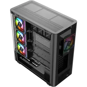 Корпус Modecom VOLCANO AQ200 ARGB MIDI FRONT LCD, 4x120mm fans BLACK без Блок питания ATX (MC-A-AQ200-4FA-B) UA