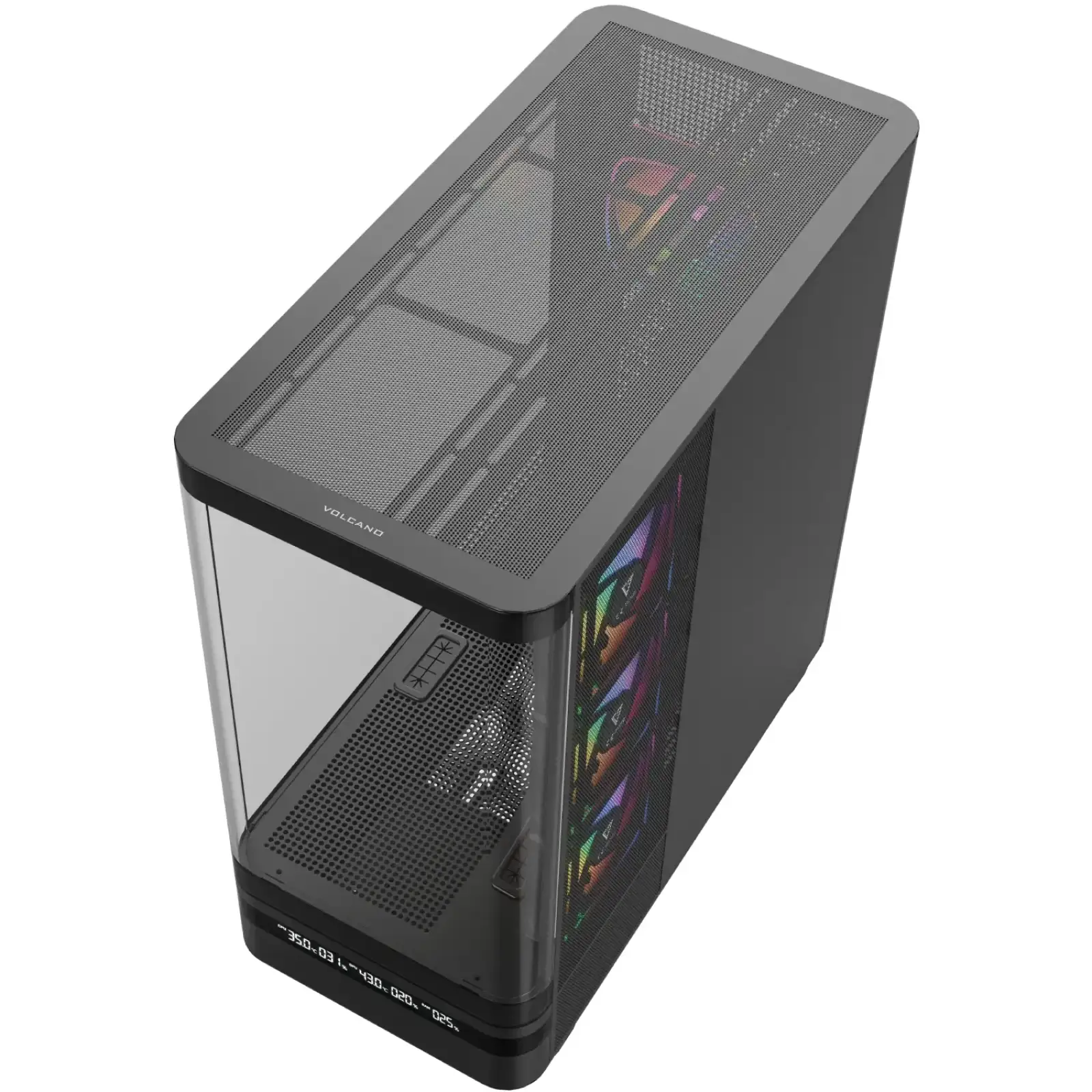 Корпус Modecom VOLCANO AQ200 ARGB MIDI FRONT LCD, 4x120mm fans BLACK без Блок питания ATX (MC-A-AQ200-4FA-B) UA