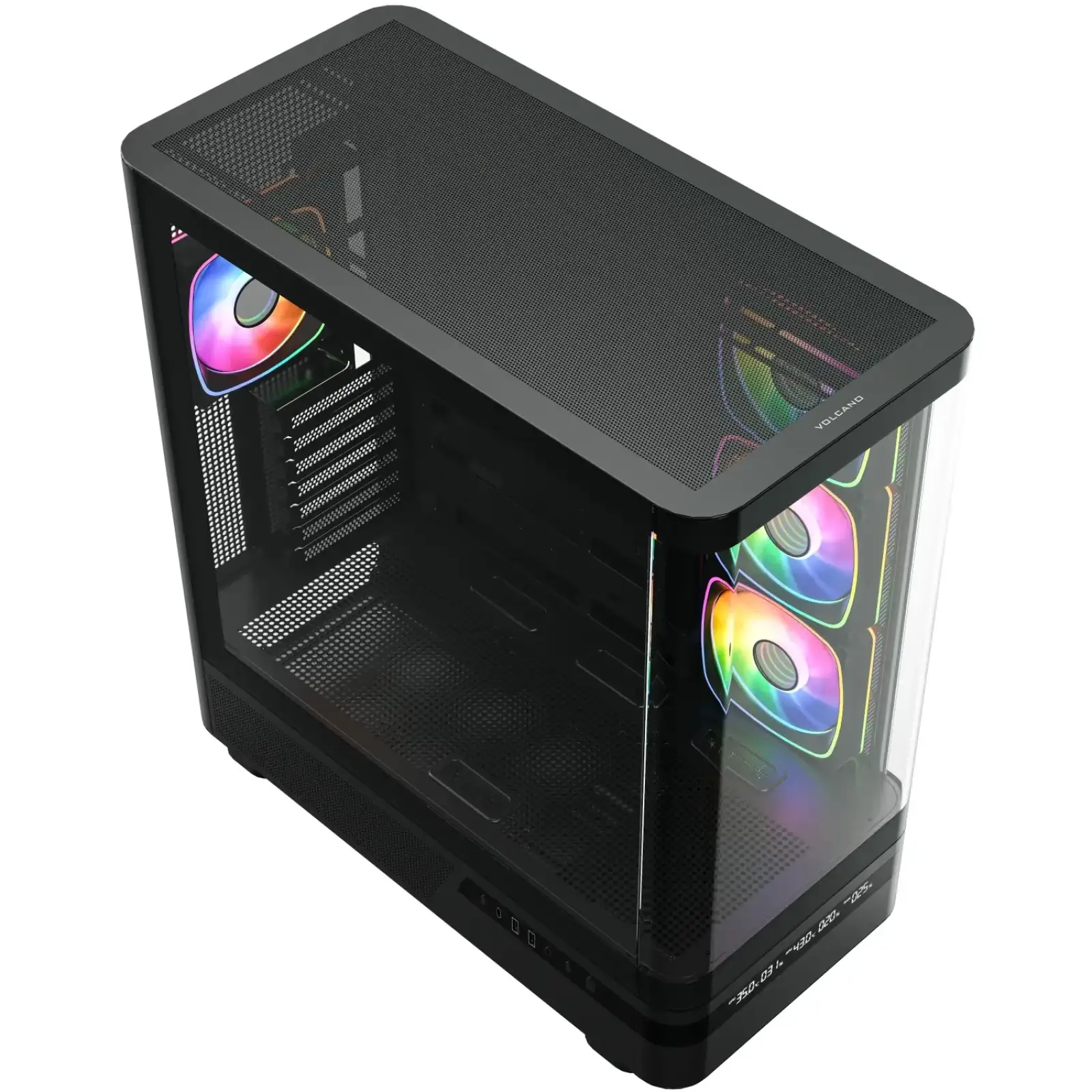 Корпус Modecom VOLCANO AQ200 ARGB MIDI FRONT LCD, 4x120mm fans BLACK без Блок питания ATX (MC-A-AQ200-4FA-B) UA