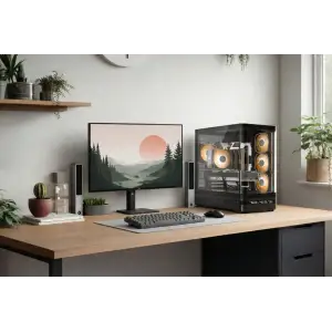 Корпус Modecom VOLCANO AQ200 ARGB MIDI FRONT LCD, 4x120mm fans BLACK без Блок питания ATX (MC-A-AQ200-4FA-B) UA