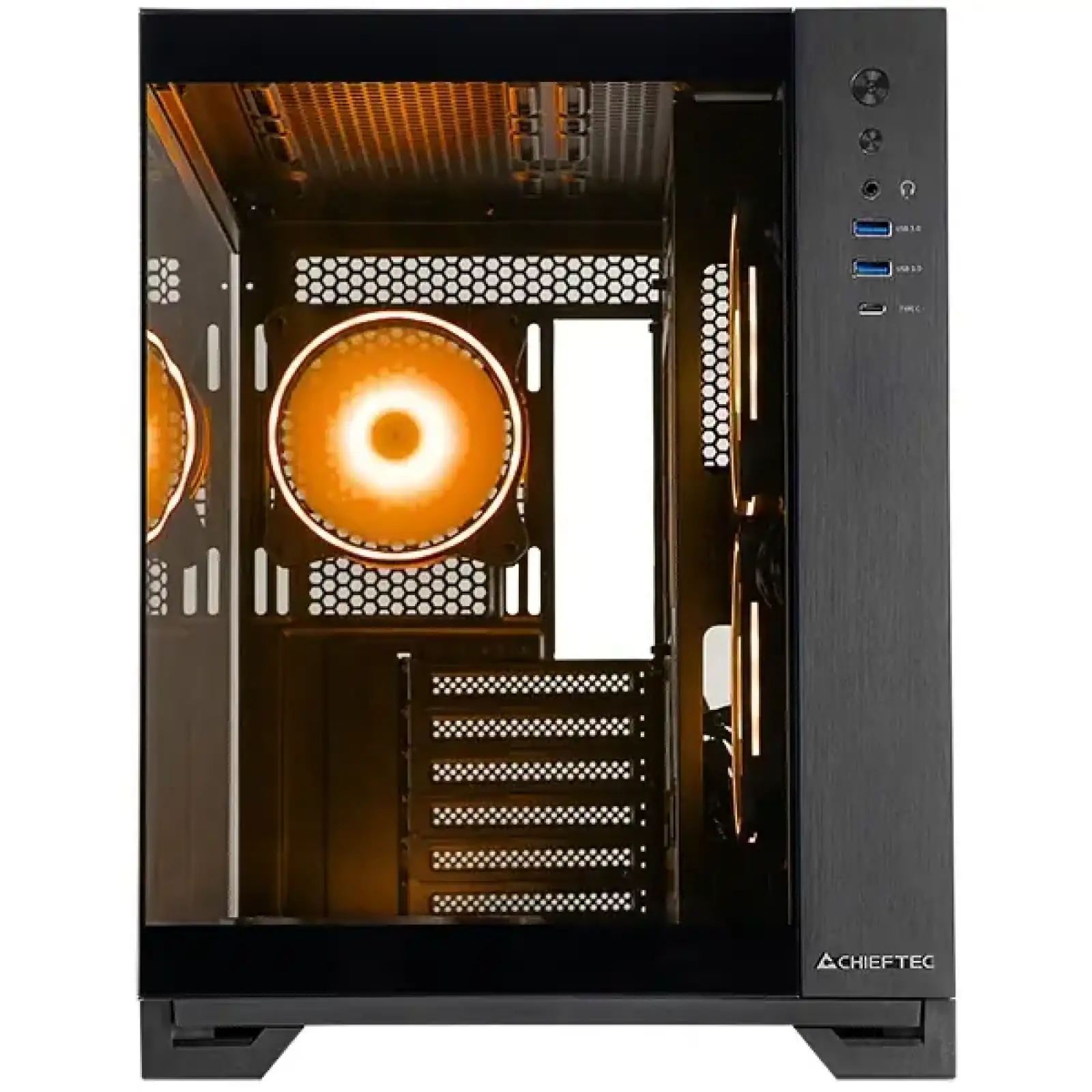 Корпус Chieftec VISIO GM-30B-TG-OP ATX, без БЖ, Black UA