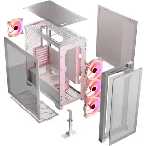 Корпус Modecom VOLCANO EXPANSE S ARGB 4x140mm fans MIDI USB 3.0x2+TYPE-C WHITE без Блок питания ATX (AT-EXPANSE-SG-20-000000) UA