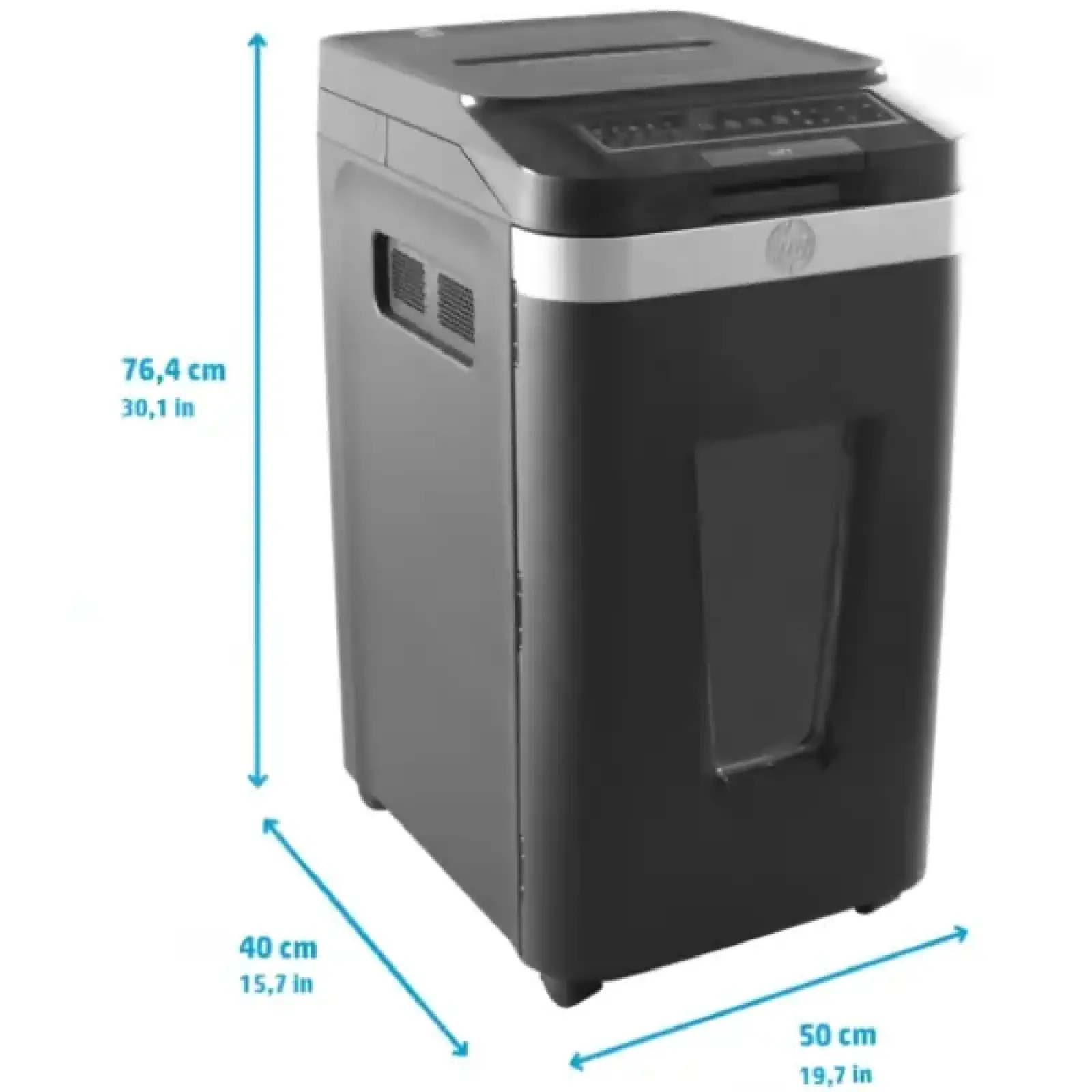 Знищувач документів HP Pro Shred Auto 400MC, A4, 80g х 10 л.,2*12, 53л., P-5 (2823) UA