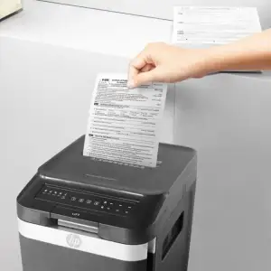 Знищувач документів HP Pro Shred Auto 400MC, A4, 80g х 10 л.,2*12, 53л., P-5 (2823) UA