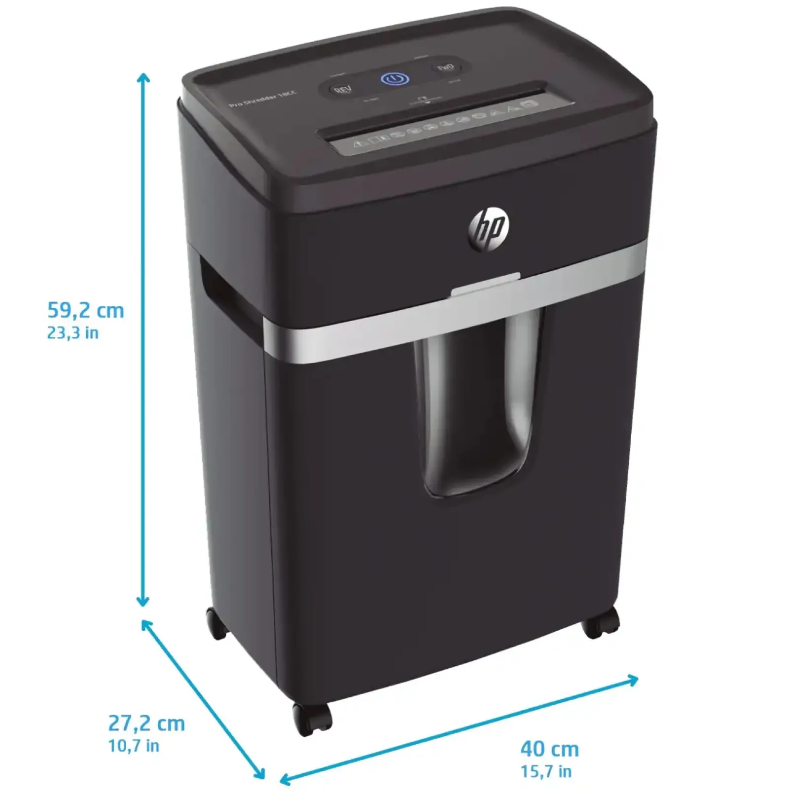 Знищувач документів HP Pro Shredder 18CC, A4, 80g х 18 листів, 4*35, 25 л., P-4 (2813) UA