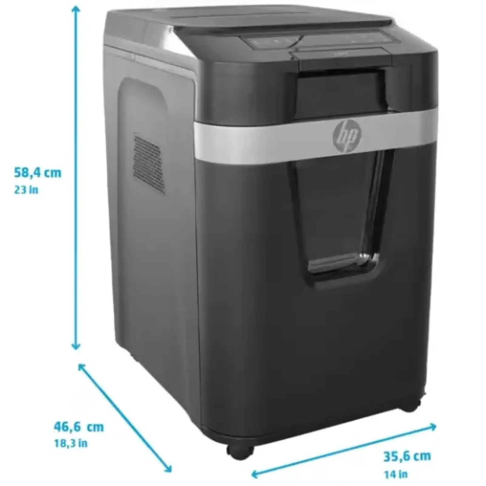 Знищувач документів HP Pro Shred Auto 200CC, CrossCut Paper Shredder, A4, 80g х 10 л.,4*20, 32л.,P-4 (2820) UA