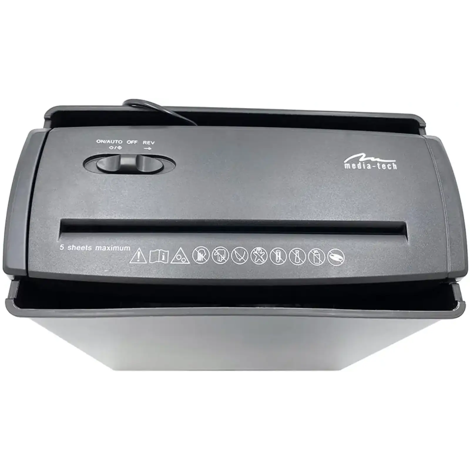 Знищувач документів Media-Tech MT215, A4, 80g х 5, CD/DVD, 9,5 л., P-1, O-1 UA