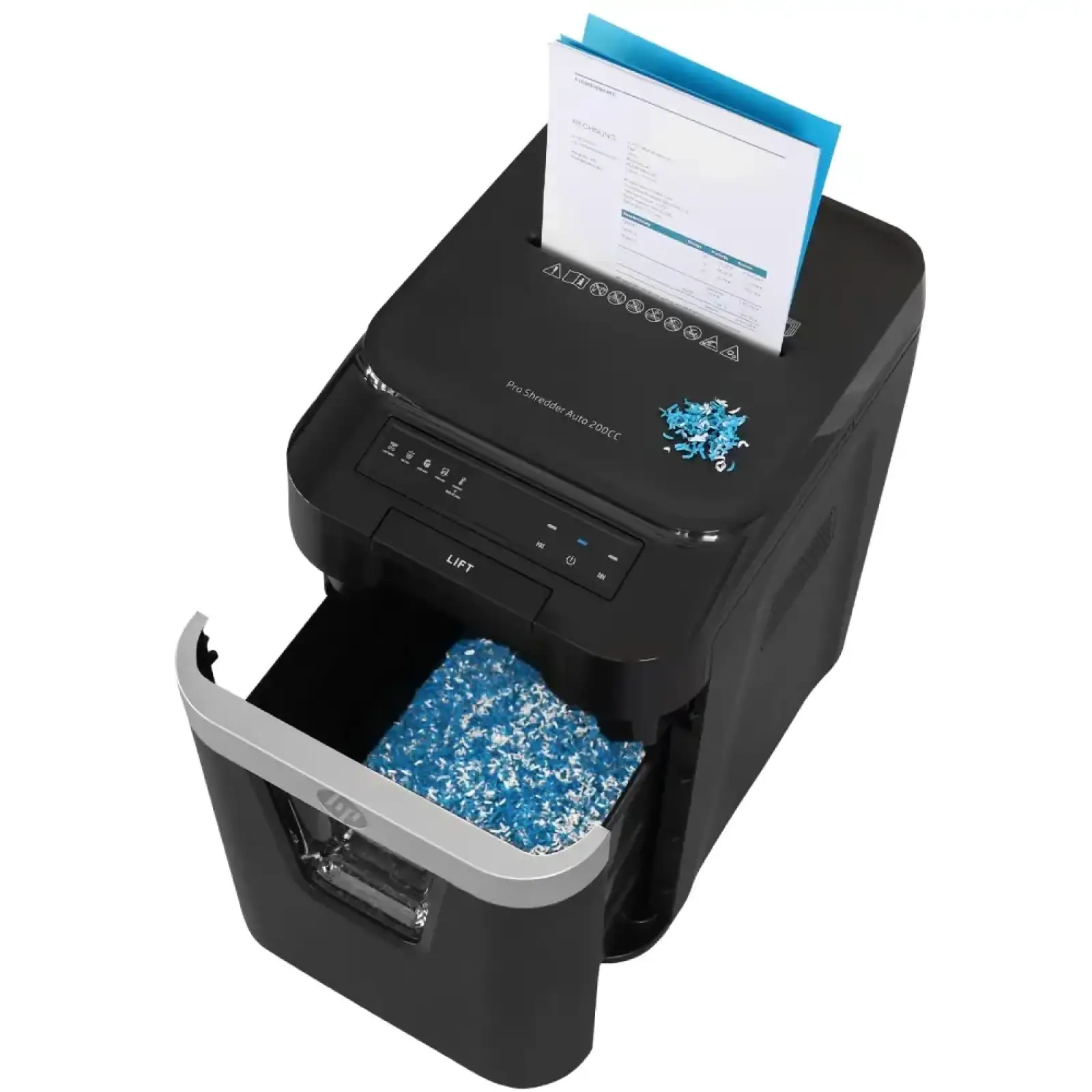 Знищувач документів HP Pro Shred Auto 200MC, A4, 80g х 10 л.,2*12, 32л., P-5 (2821) UA