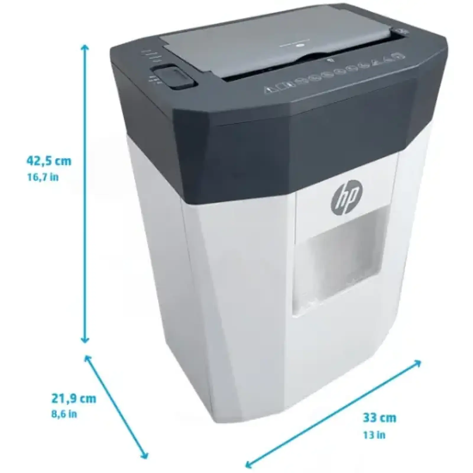 Знищувач документів HP OneShred Auto 80CC, A4, 80g х 8 листів, 4.3*12, 15 л., P-4 (2817) UA