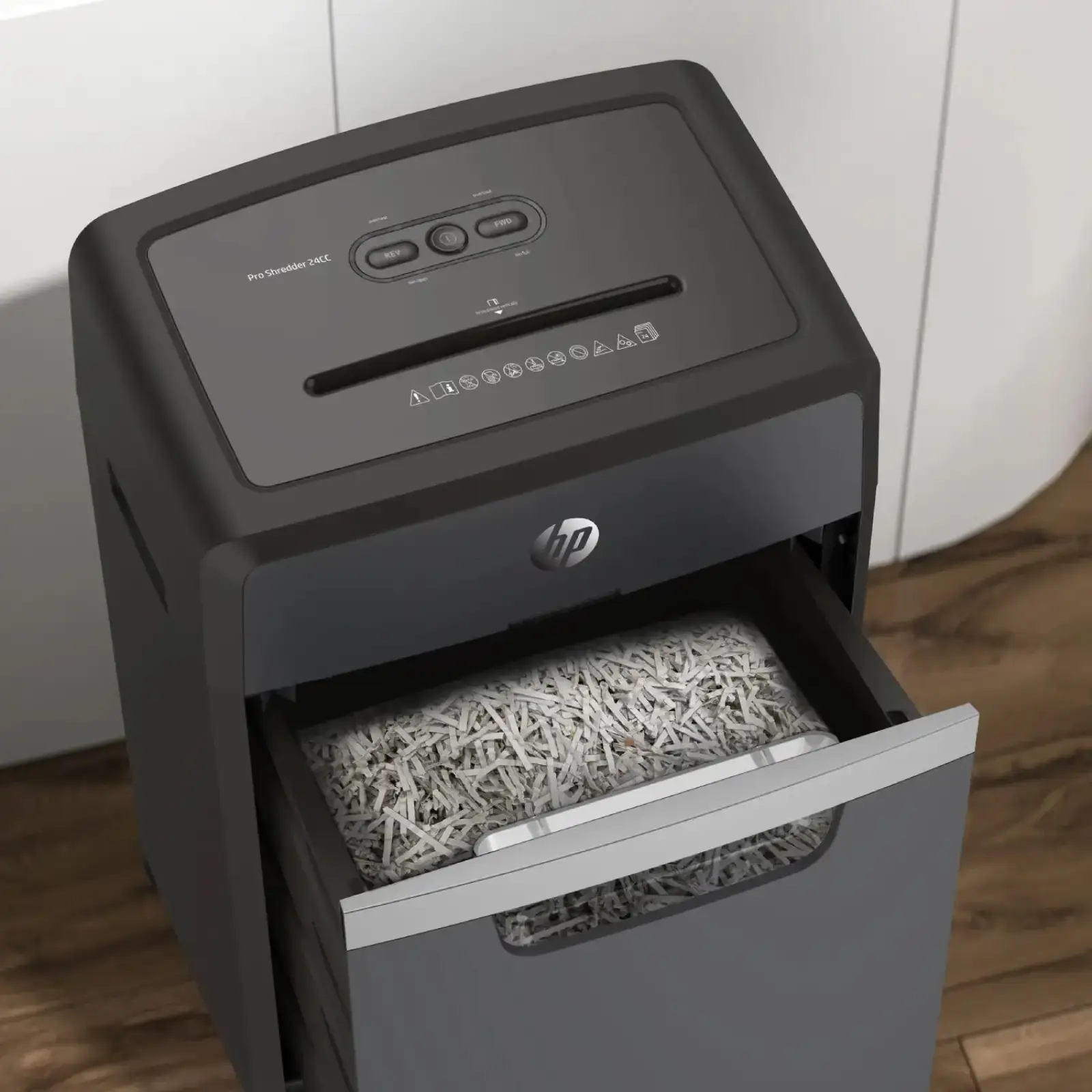 Знищувач документів HP Pro Shredder 24CC, A4, 80g х 24 листів, 4*35, 30 л., P-4 (2815) UA