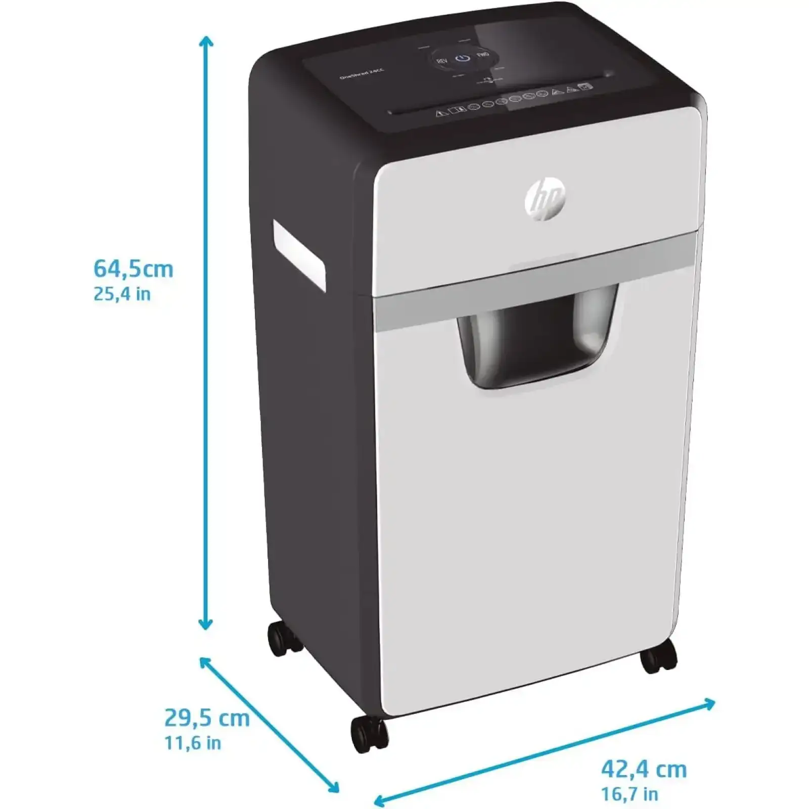Знищувач документів HP OneShred 24CC, A4, 80g х 24 листів, 4*35, 30 л., P-4 (2807) UA