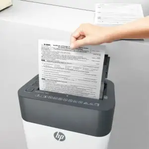 Знищувач документів HP OneShred Auto 100CC, A4, 80g х 9 листів, 4.3*12, 17 л., P-4 (2818) UA