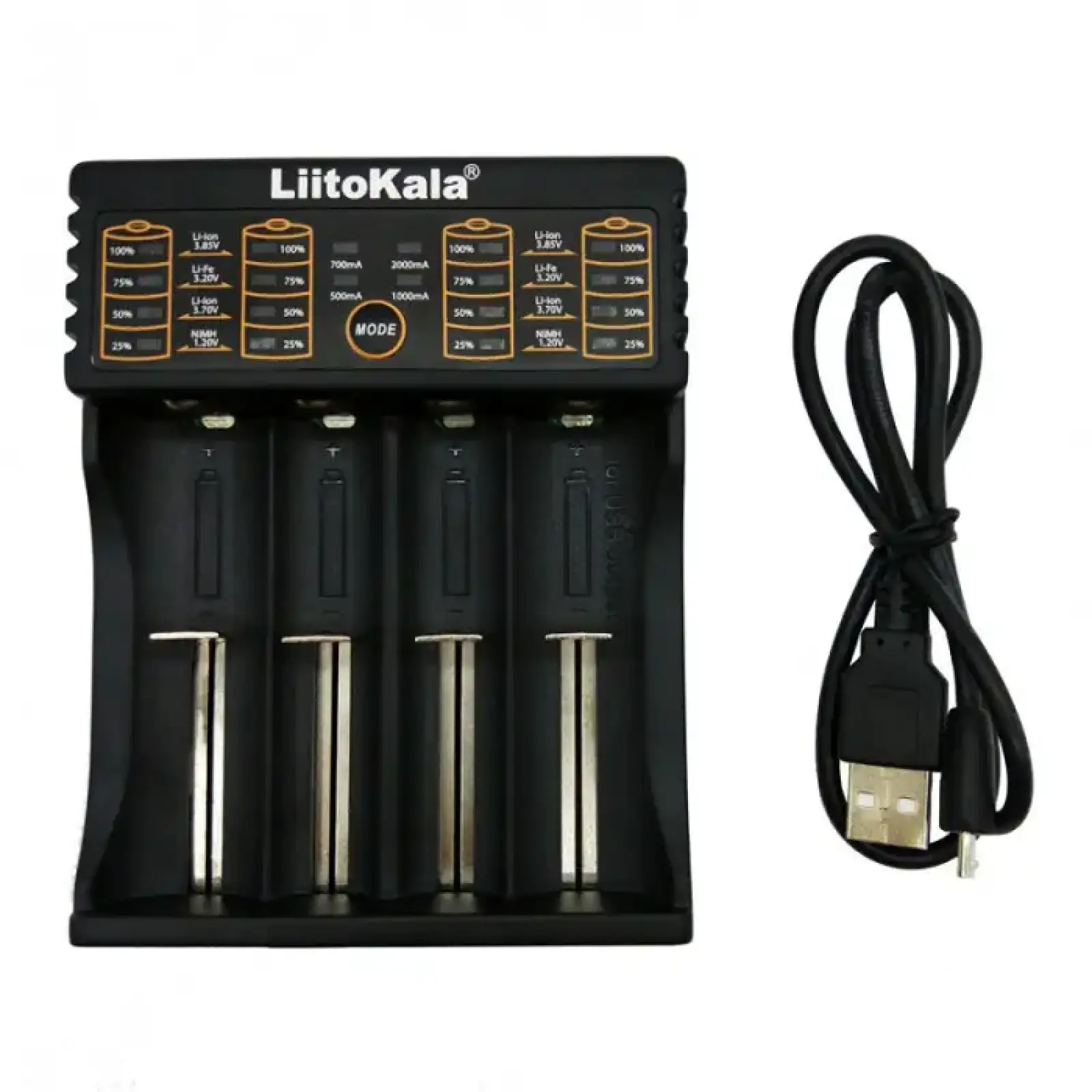 Зарядний пристрій LiitoKala Lii-402, 4x(Lion/NiMH/NiCd), Power Bank function UA
