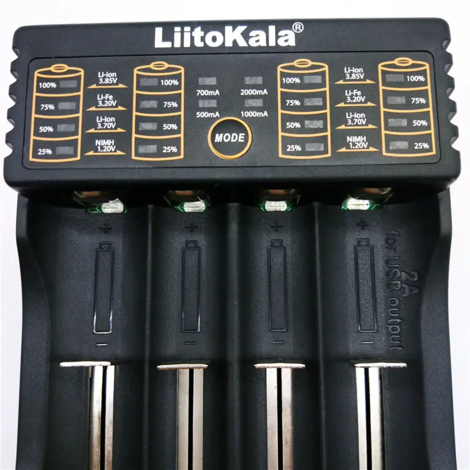 Зарядний пристрій LiitoKala Lii-402, 4x(Lion/NiMH/NiCd), Power Bank function UA