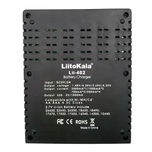 Зарядний пристрій LiitoKala Lii-402, 4x(Lion/NiMH/NiCd), Power Bank function UA