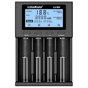 Зарядний пристрій LiitoKala Lii-M4, 4x(Lion/NiMH/NiCd), Power Bank, discharge function, display UA