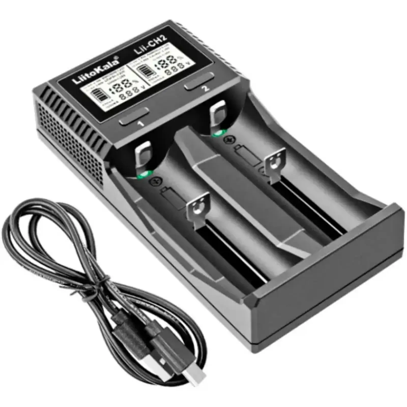 Зарядний пристрій LiitoKala Lii-CH2, 18650, 26650, 21700, АА, ААА Li-ion (1.5V), LiFePO4, NiMH акум UA