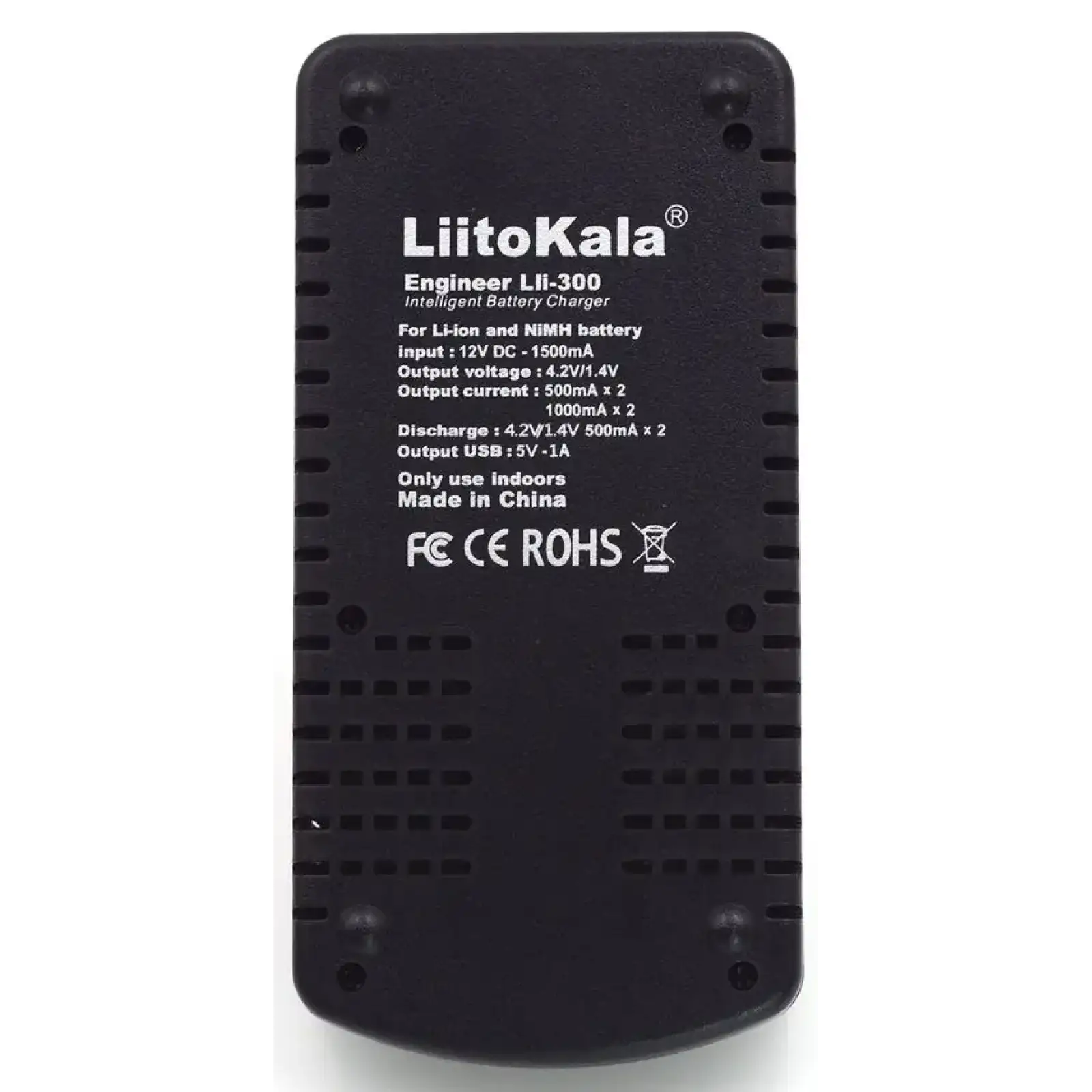 Зарядний пристрій LiitoKala Lii-300, 2x(Lion/NiMH/NiCd), Power Bank, discharge function, display UA