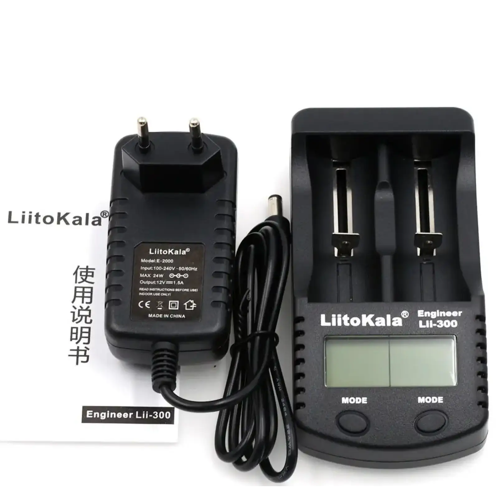 Зарядний пристрій LiitoKala Lii-300, 2x(Lion/NiMH/NiCd), Power Bank, discharge function, display UA