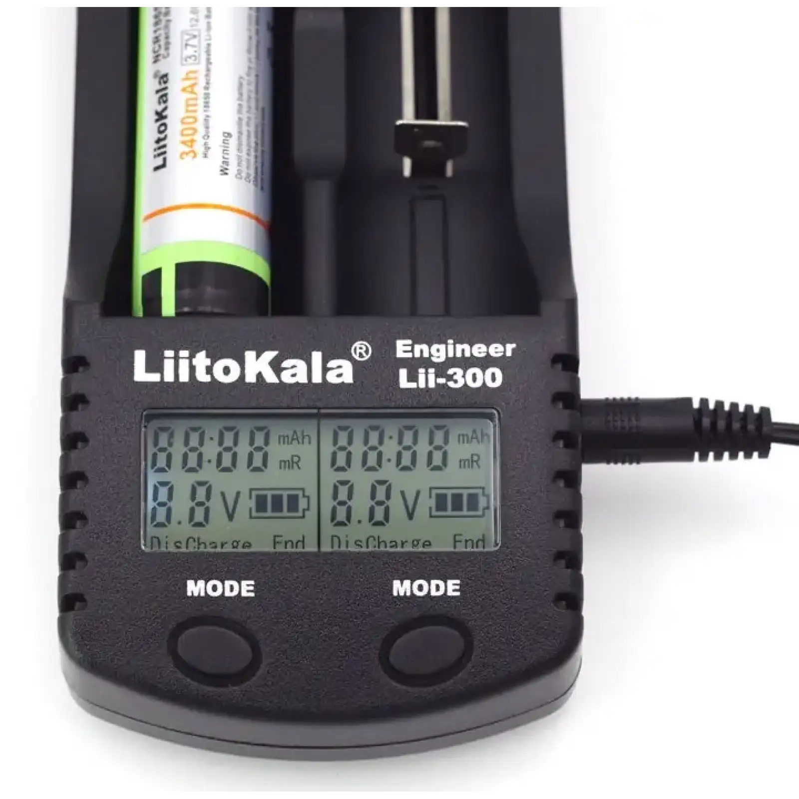 Зарядний пристрій LiitoKala Lii-300, 2x(Lion/NiMH/NiCd), Power Bank, discharge function, display UA