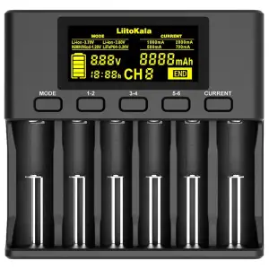 Зарядний пристрій LiitoKala Lii-S6, 6x(Lion/LiFePO4/NiMH/NiCd), Auto Polarity, Display+CAR charger (Lii-S6+CAR charger) UA