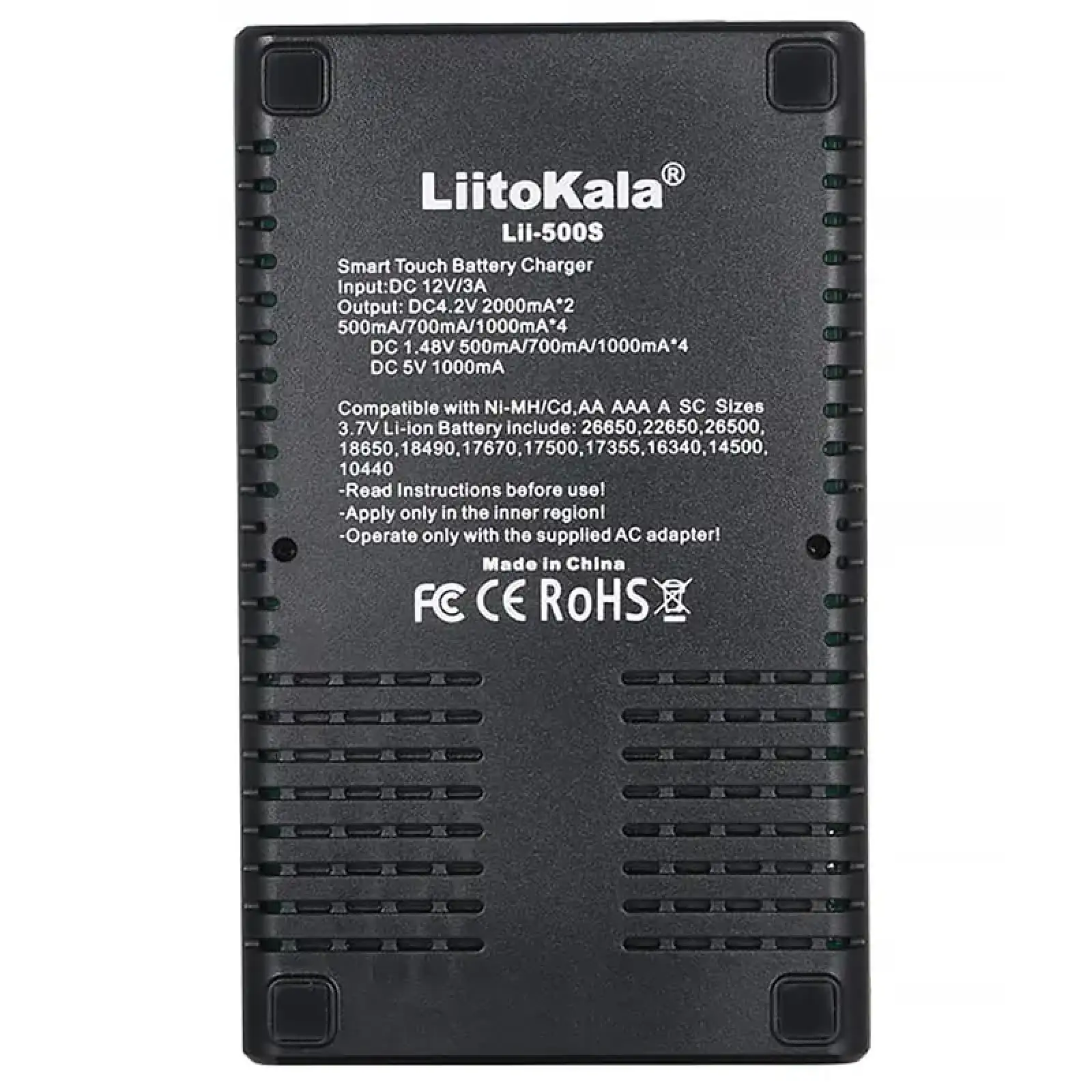 Зарядний пристрій LiitoKala Lii-500S, 4x(Lion/NiMH/NiCd), Power Bank, discharge function, display UA