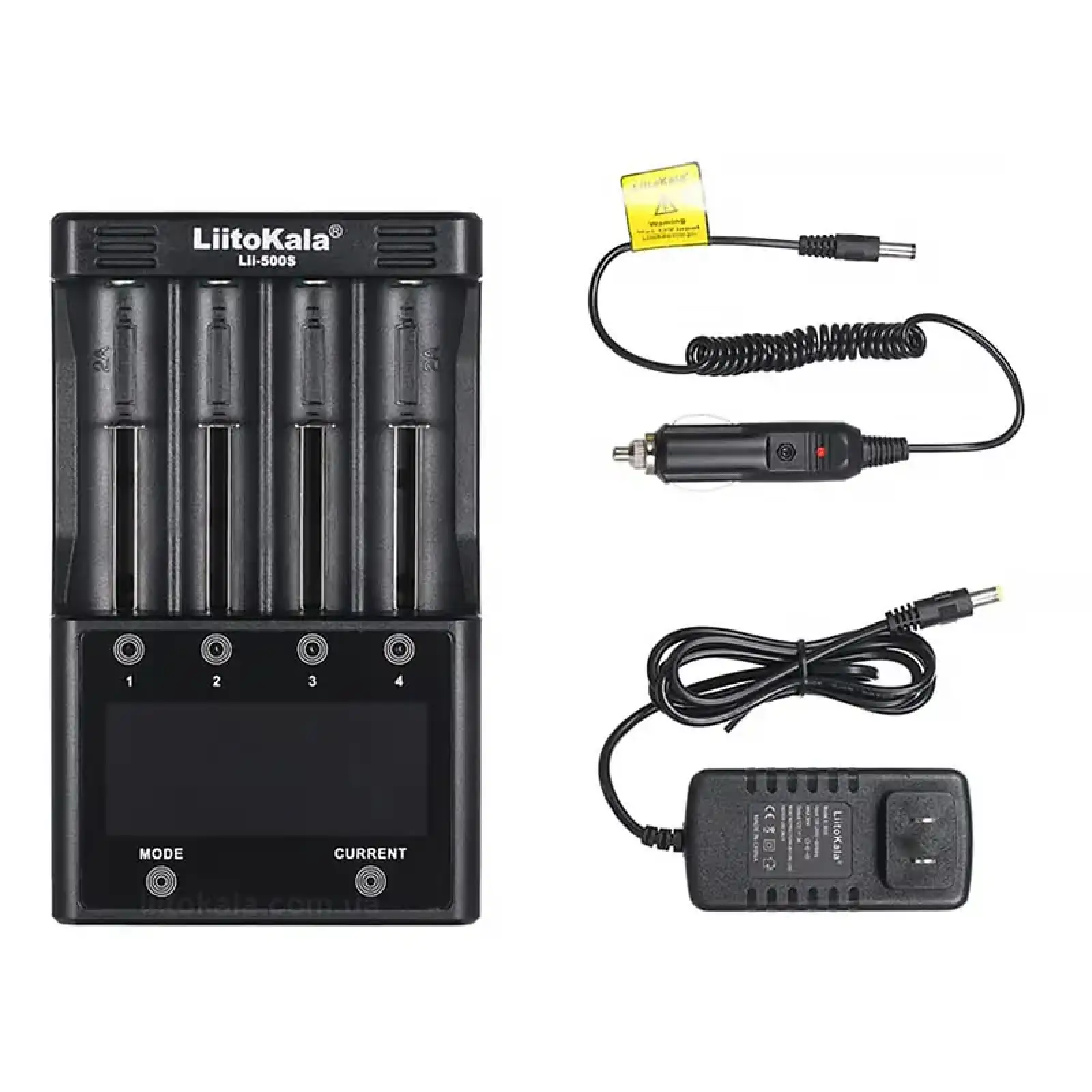 Зарядний пристрій LiitoKala Lii-500S, 4x(Lion/NiMH/NiCd), Power Bank, discharge function, display UA