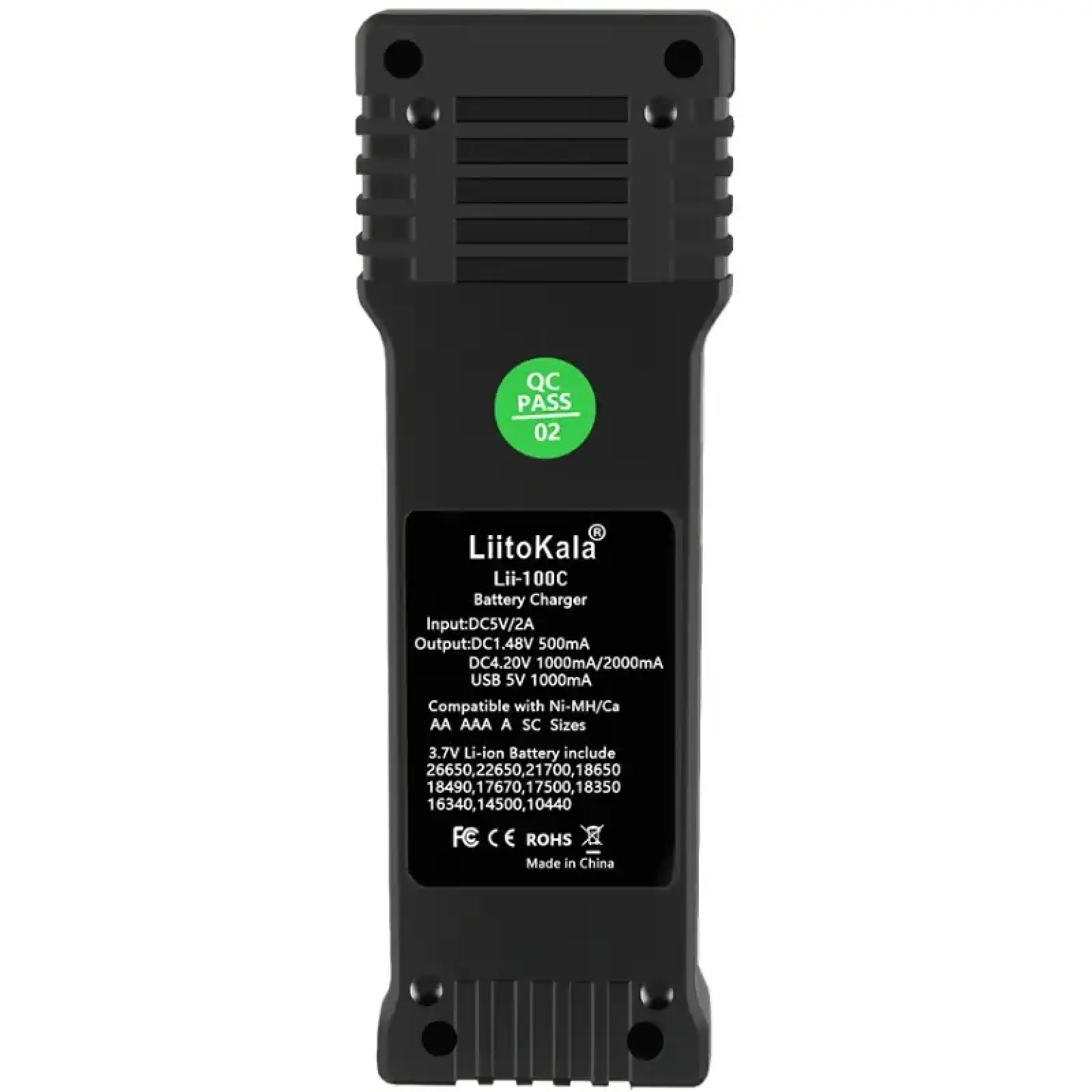 Зарядний пристрій LiitoKala Lii-100C, 1x(Lion/NiMH/NiCd), 2A, Power Bank function UA